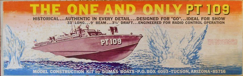 Dumas 1/29 PT109 Elco 80 Foot PT Boat J.F. Kennedy - 33 Inches Long for Display or R/C plastic model kit